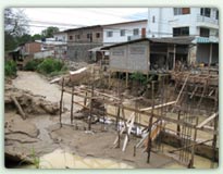 Flood damage in Pai, Mae Hong Son, Thailand